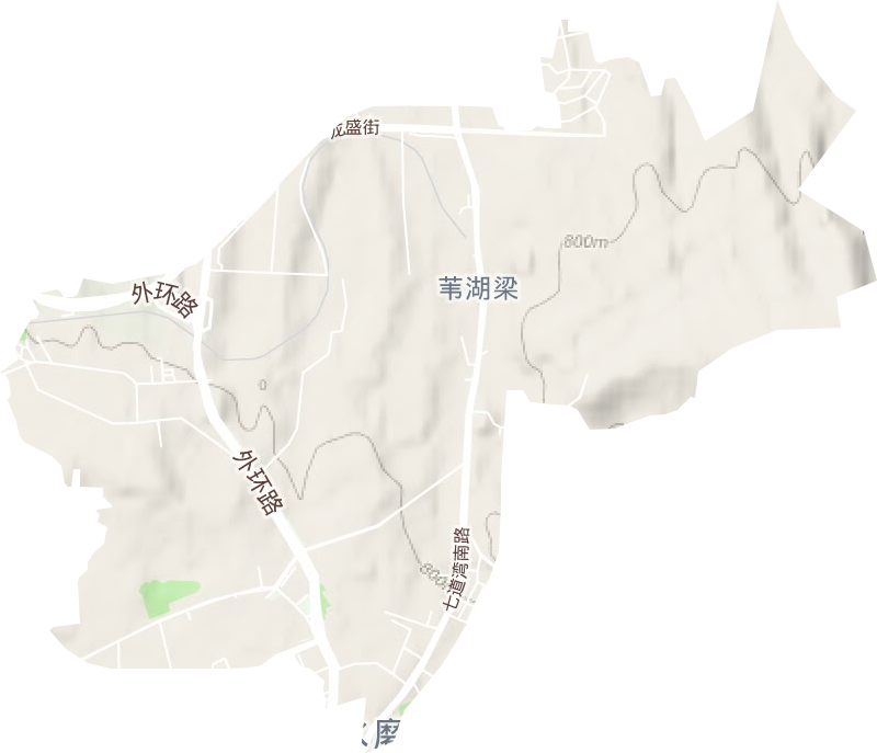 苇湖梁街道地形地图