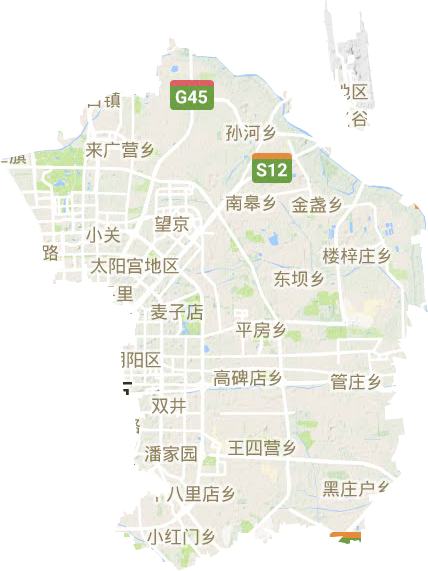 朝阳区地形地图