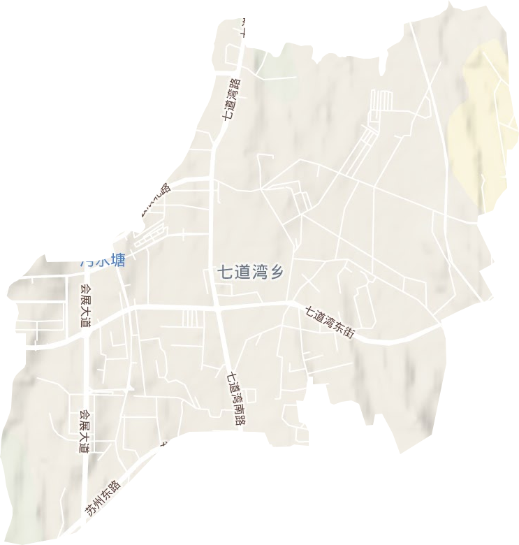 七道湾街道地形地图