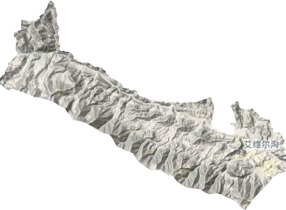 艾维尔沟街道地形地图