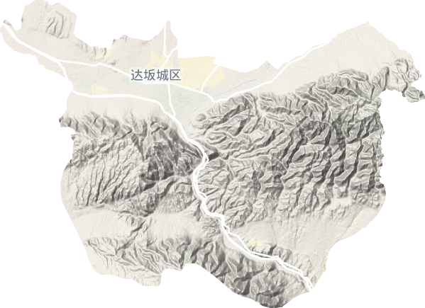 达坂城镇地形地图