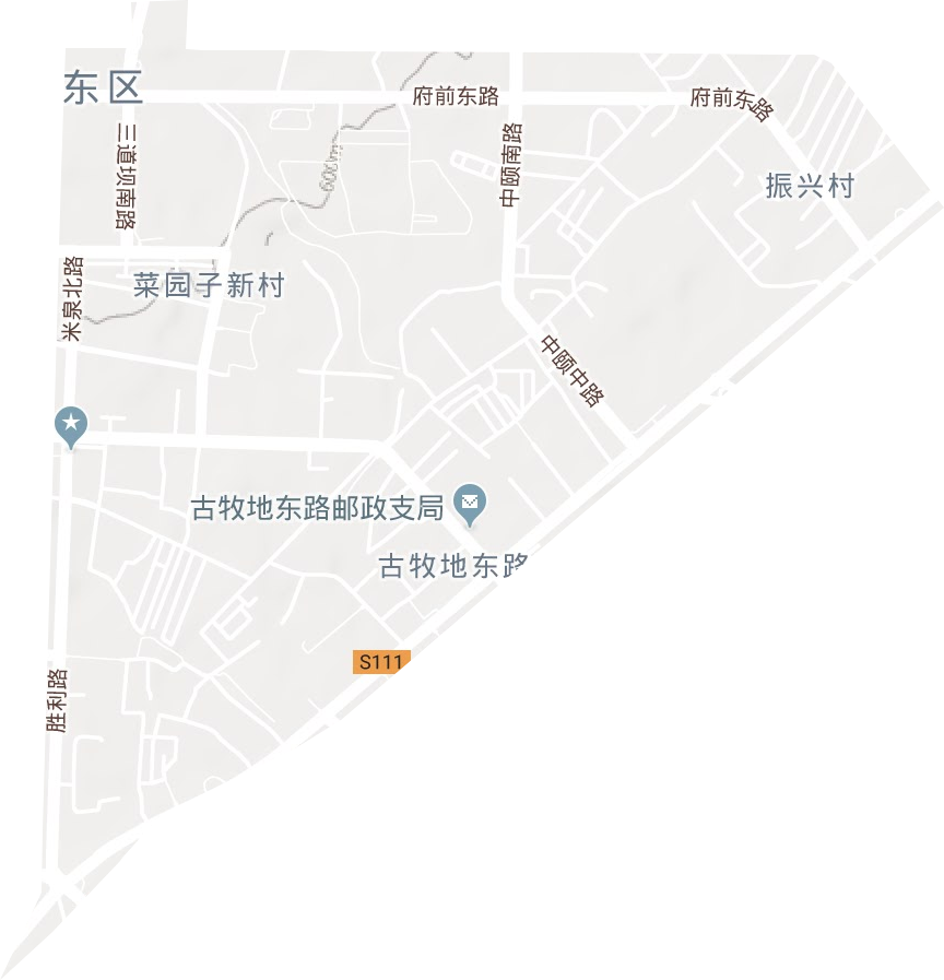 古牧地东路街道地形地图