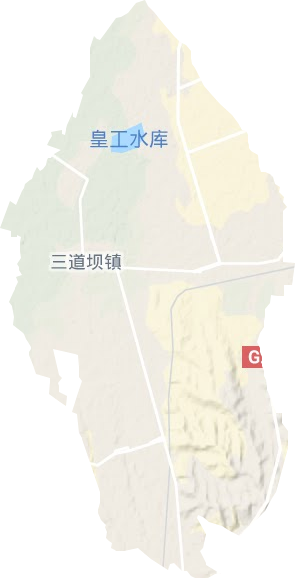 三道坝镇地形地图