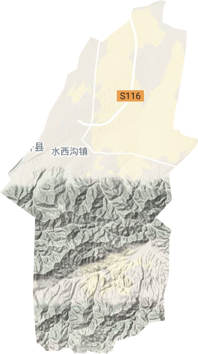 水西沟镇地形地图