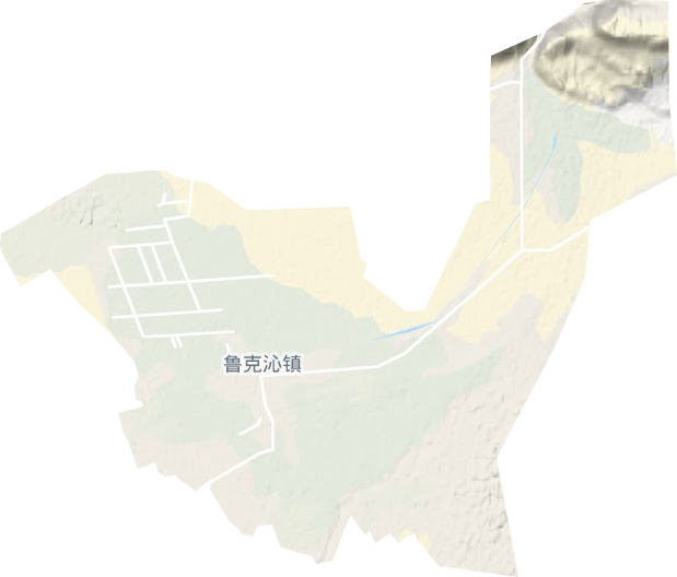 鲁克沁镇地形地图