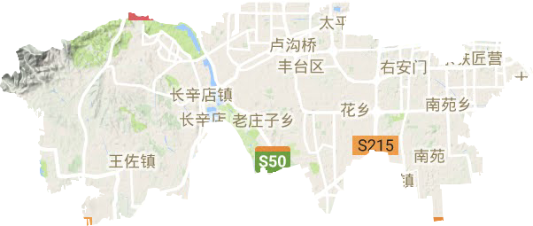 丰台区地形地图