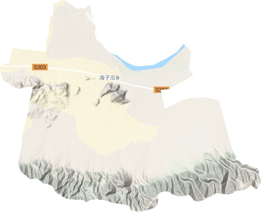 海子沿乡地形地图