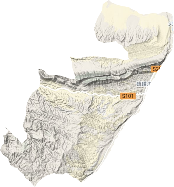 硫磺沟镇地形地图