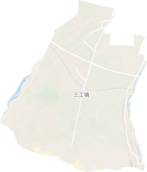三工镇地形地图