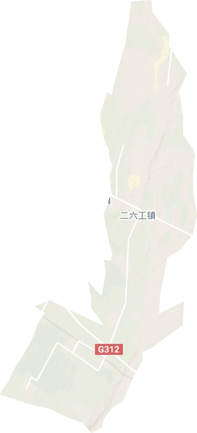 二六工镇地形地图