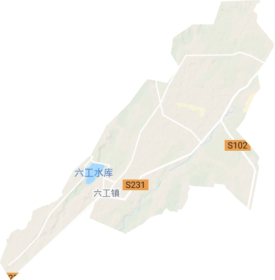 六工镇地形地图