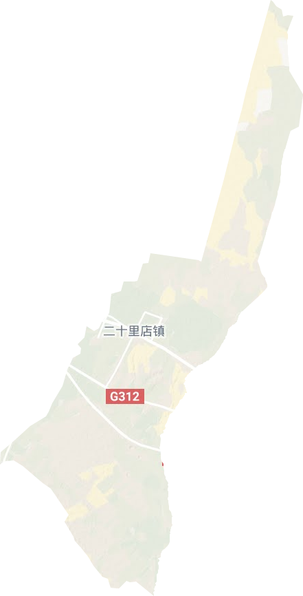 二十里店镇地形地图