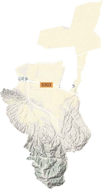白杨河乡地形地图