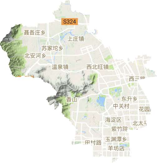 海淀区地形地图