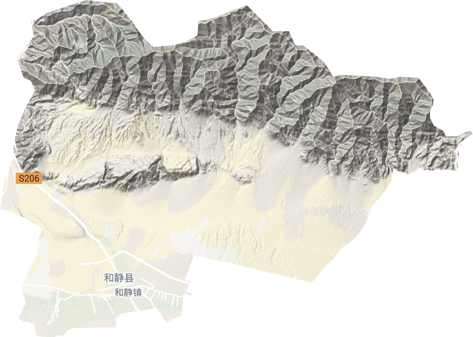 和静镇地形地图
