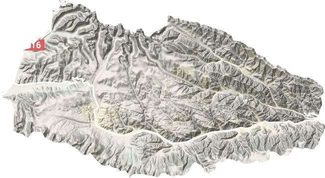 阿拉沟乡地形地图