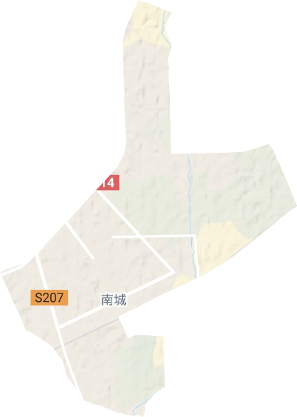 南城街道地形地图
