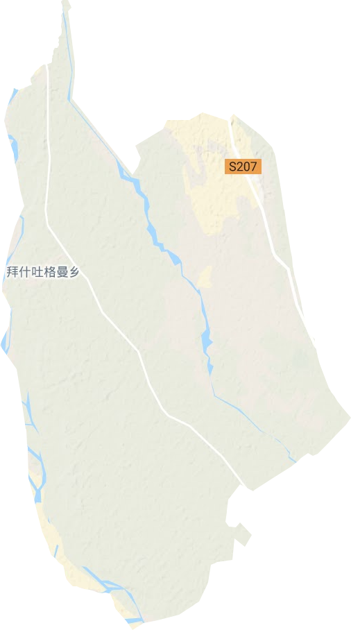 拜什吐格曼乡地形地图