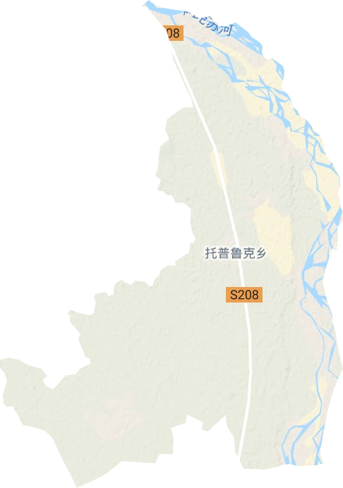 托普鲁克乡地形地图