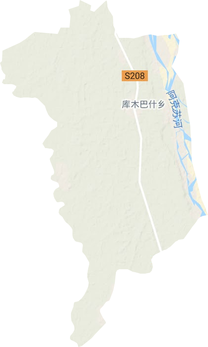 库木巴希乡地形地图