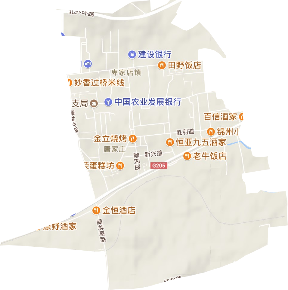 唐家庄街道地形地图