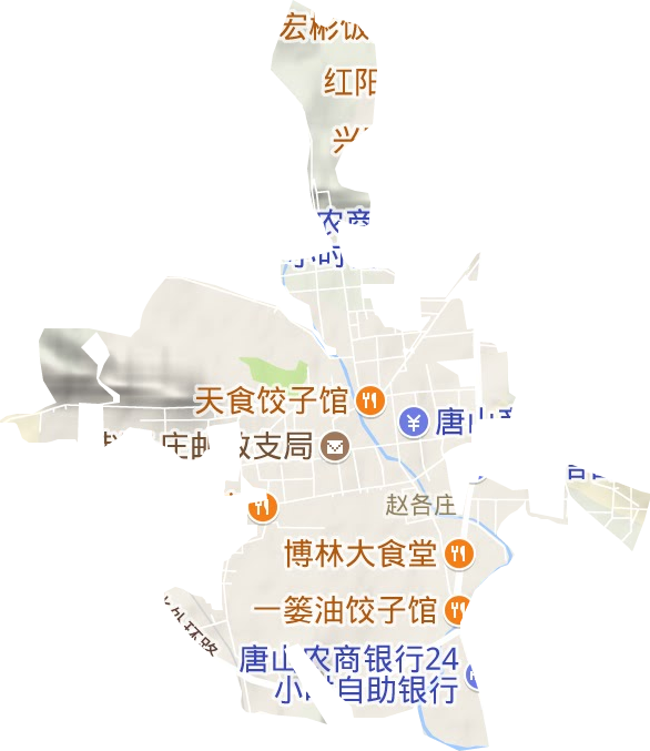 赵各庄街道地形地图