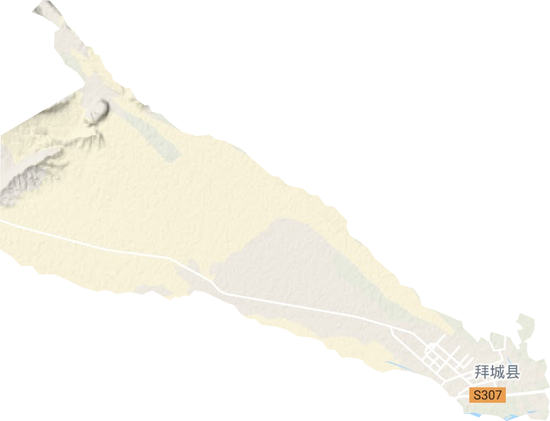 拜城镇地形地图