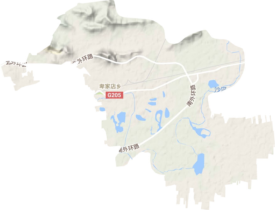 卑家店镇地形地图
