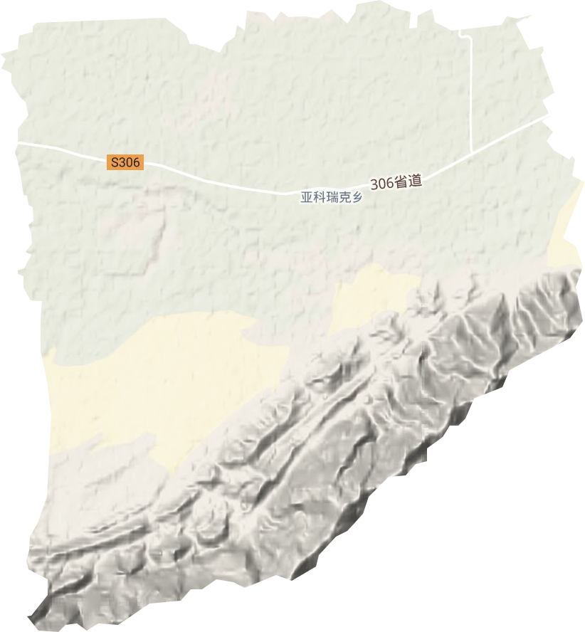 亚科瑞克乡地形地图
