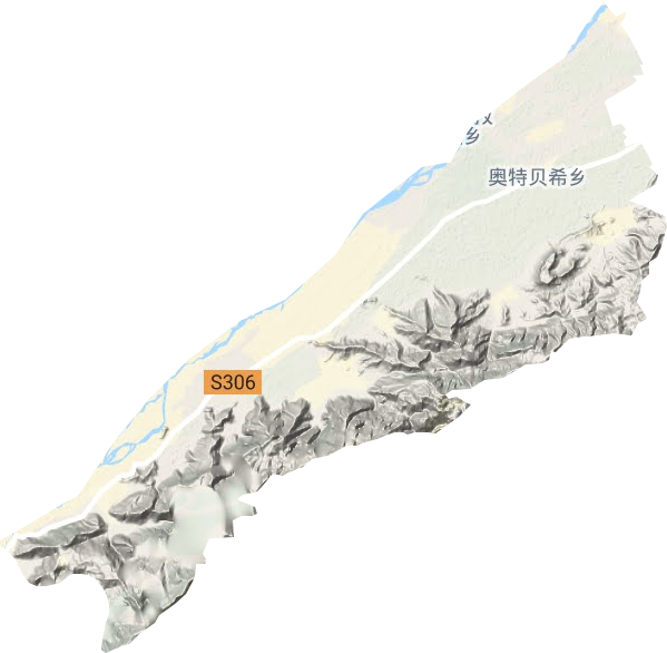 奥特贝希乡地形地图