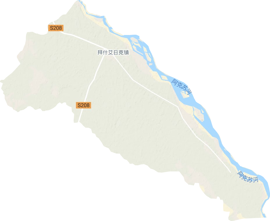 拜什艾日克镇地形地图