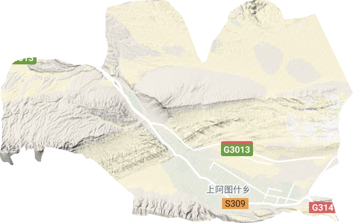 上阿图什镇地形地图