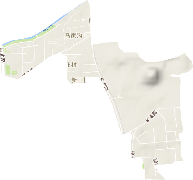 马家沟街道地形地图