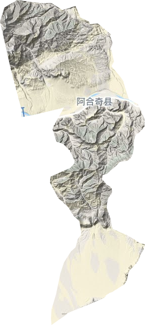 阿合奇镇地形地图