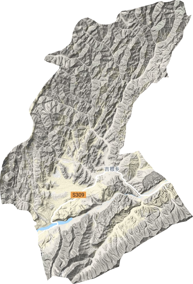 吉根乡地形地图