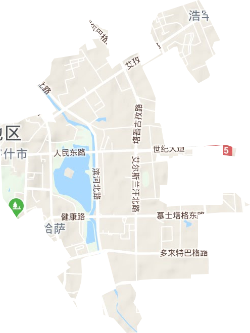 恰萨街道地形地图