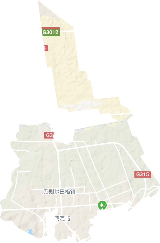 乃则尔巴格镇地形地图