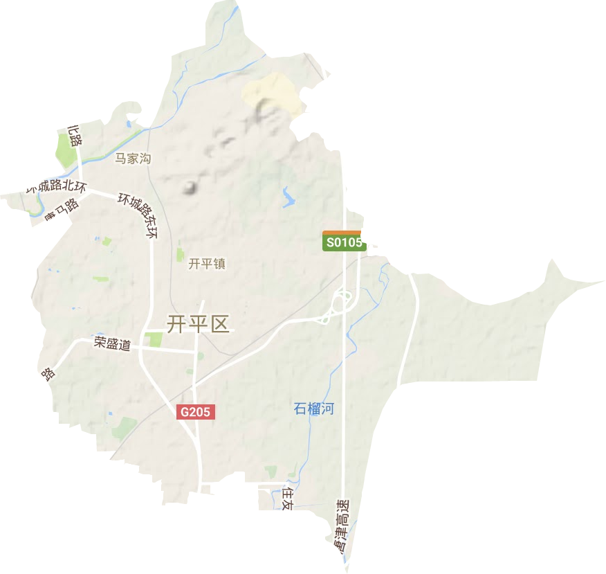 开平镇地形地图