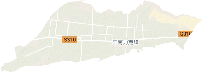 罕南力克镇地形地图
