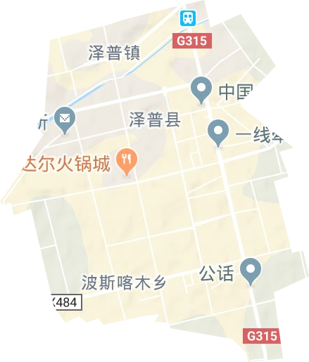 泽普镇地形地图