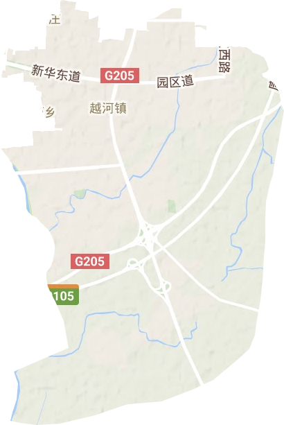 越河镇地形地图