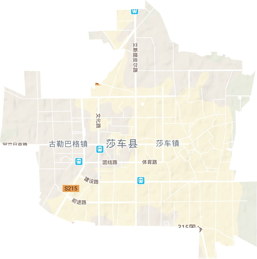 莎车镇地形地图