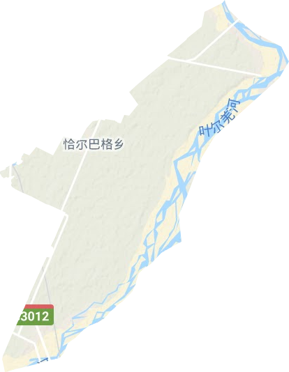 恰尔巴格乡地形地图