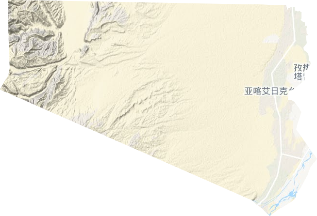 亚喀艾日克乡地形地图