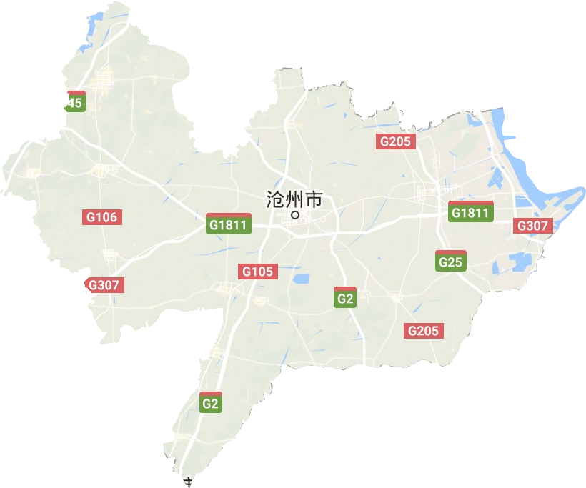 沧州市地形地图