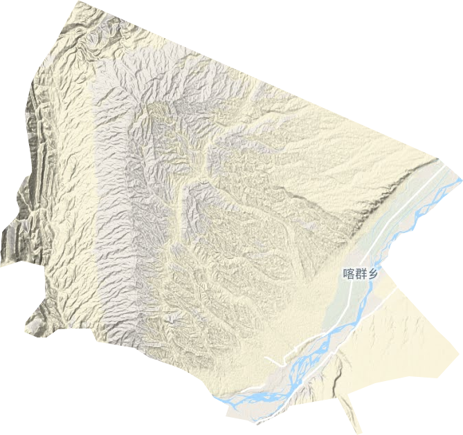 喀群乡地形地图