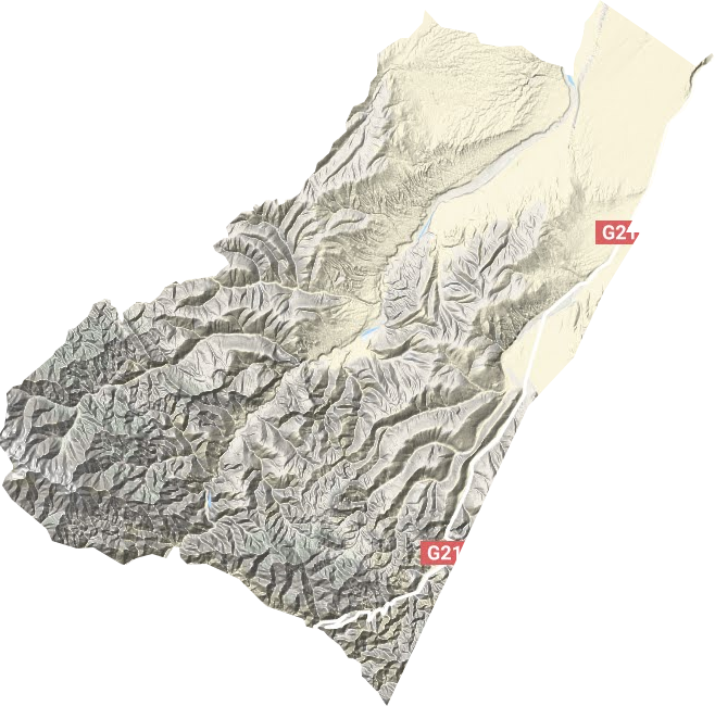 柯克亚乡地形地图