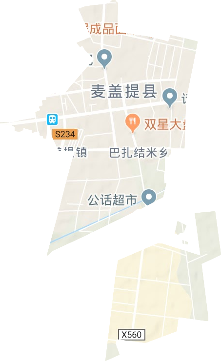 麦盖提镇地形地图