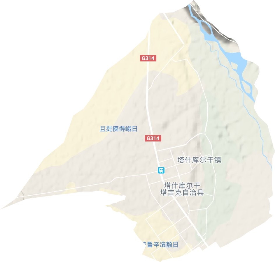 塔什库尔干镇地形地图