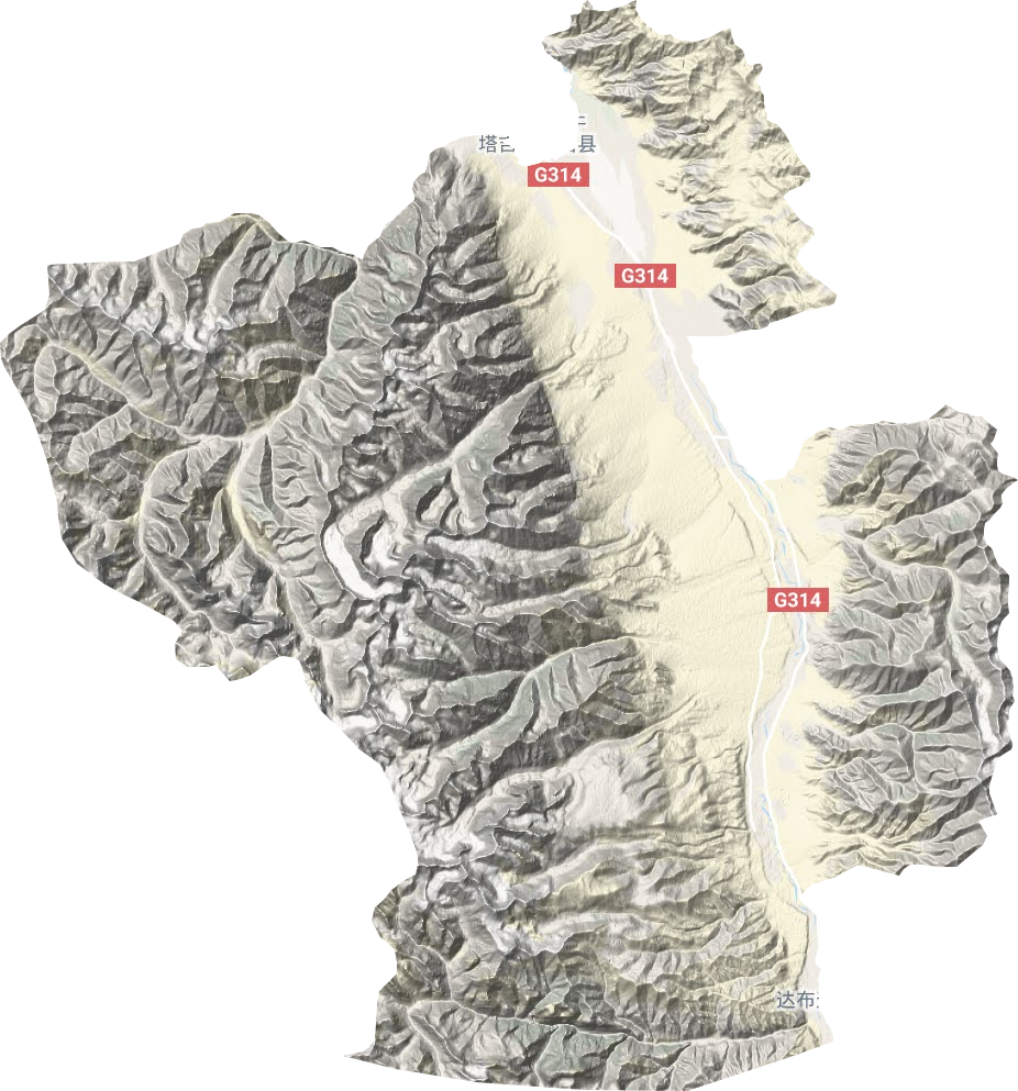 塔什库尔干乡地形地图